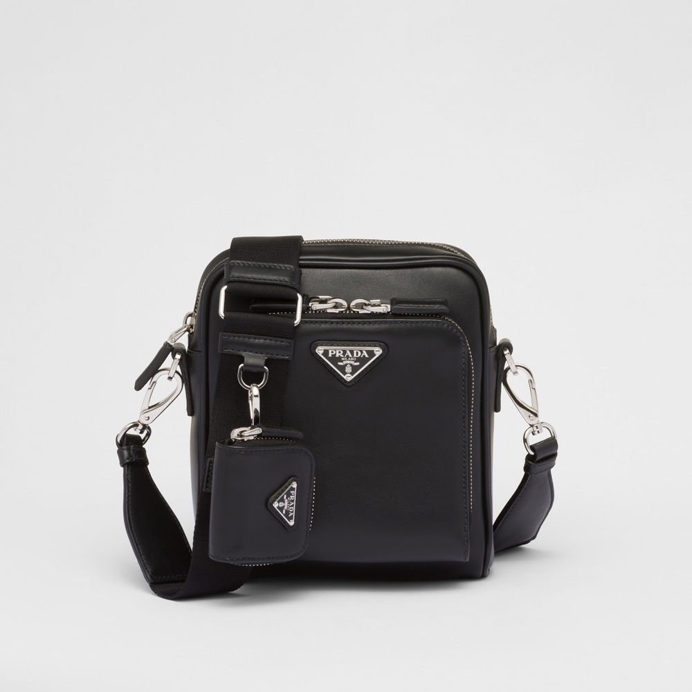Prada Nappa Leather Shoulder Bag with Pouch